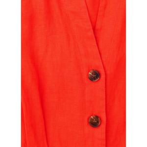 Whistles Red Fiona Linen Button Jumpsuit